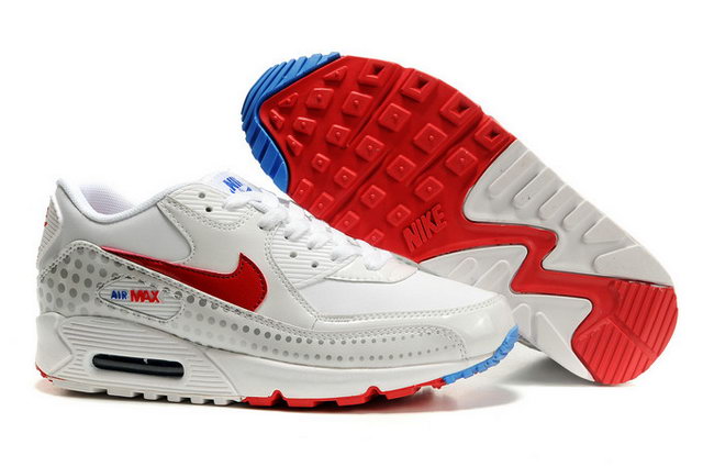 Womens Nike Air Max 90 Shoes White Voltage Cherry - Click Image to Close